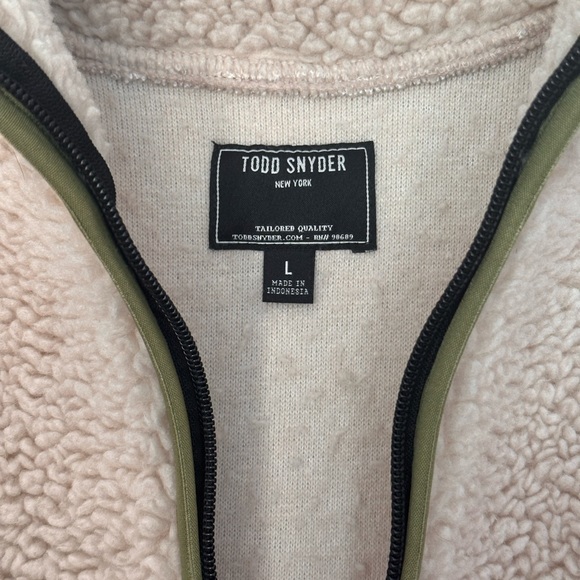 Todd Snyder Men’s Sherpa Colorblock Pullover - Size Large in Natural Color - Picture 4 of 4